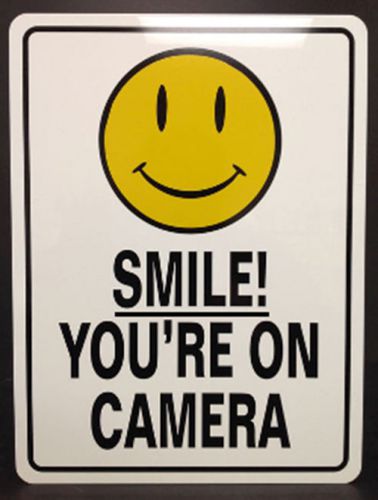 Smile you&#039;re on camera sign 18&#034;x12&#034; for sale