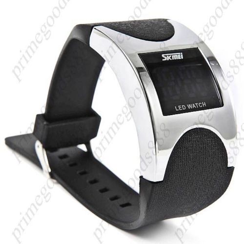 3 atm water resistant led digital display silicone sport wrist wristwatch black for sale