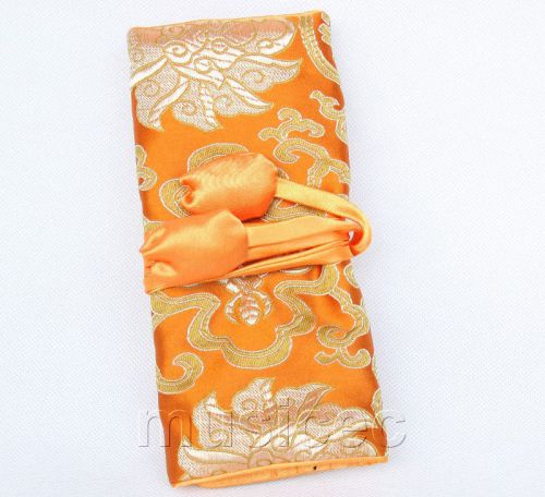 handmade silk dark yellow colors Jewelry bags pouches roll T781A11