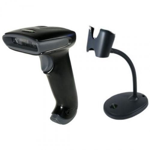 HONEYWELL HYPERION 1300G 2 USB Barcode SCANNER Imager 1D BLACK w/ STAND NO CABLE