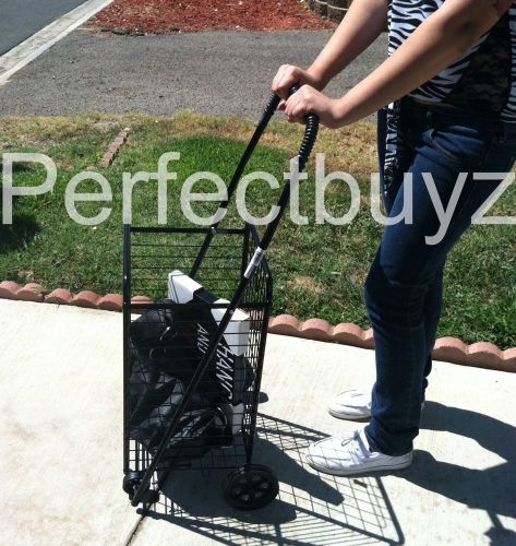 Mini Folding Push cart ~Black with Liner strong frame easy assembly no tools nee