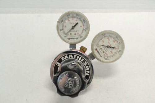 Matheson 8320 twin gauge pressure 3000psi 1/4 in pneumatic gas regulator b255765 for sale