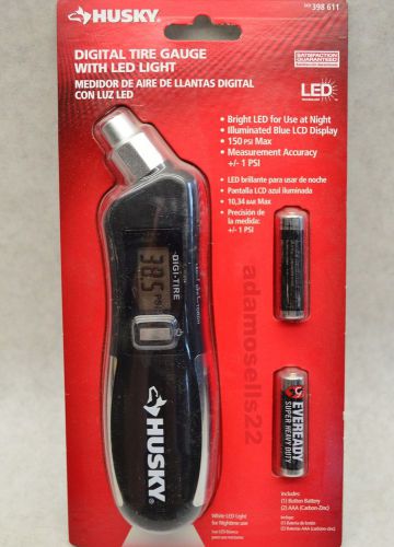 New husky digital led tire gauge, 2-150 psi, car truck auto air pressure check for sale