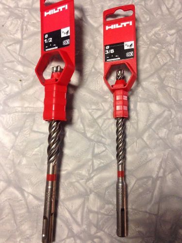 Hilti SDS Concrete Drill Bits 1/2x6 3/8x6 1 Of Each New With Tags Hammer Drill