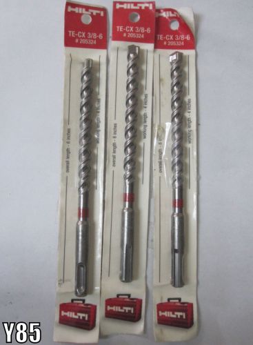 Lot of 3 hilti te-cx 3/8&#034;-6&#034; sds plus rotary hammer mason drill bit #205324 for sale