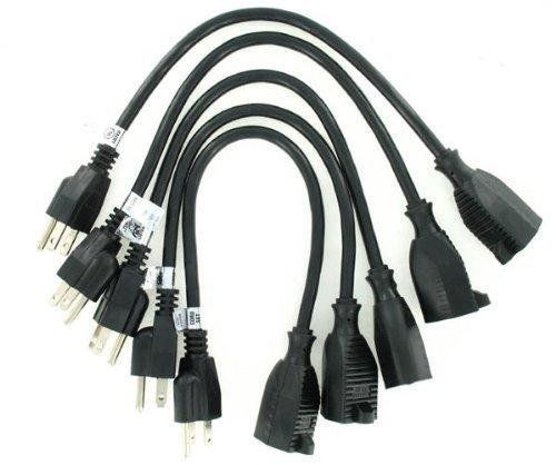 Etekcity? 5-Pack One Foot 3-Prong Outlet Extension Power Cable Cord Strip UL Lis