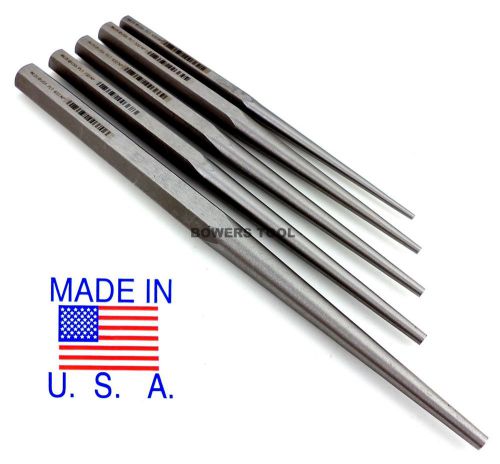 Wilde tool 5pc extra long taper punch set made in usa professional quality for sale