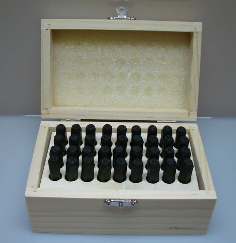 6MM Metal Alphanumeric punch stamps 36PC NEW wood box CAPITAL LETTERS