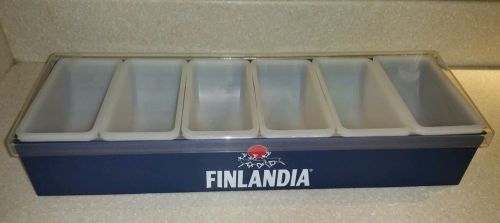 FINLANDIA VODKA bar 6 SLOT CONDIMENT Tray limes lemons cherries olives organizer