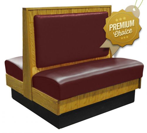 Burgundy Double Wood Restaurant Booth Vinyl Upholstered Back &amp; Seat (KEA-814-D)