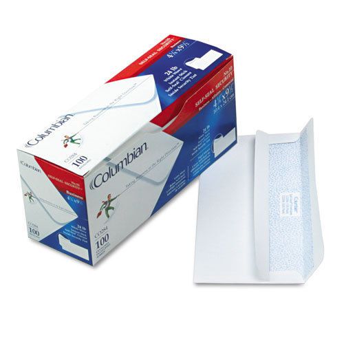 Self-Seal Business Envelopes wit Security Tint, #10, White, 100/Box