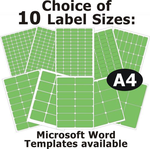 Fluo green laser copier inkjet printer labels 5 a4 sheets self-adhesive stickers for sale