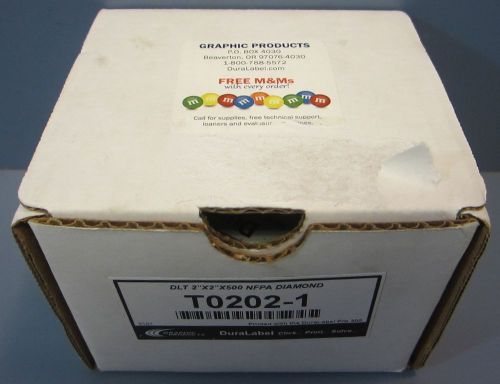 DuraLabel NFPA Diamond Adhesive Labels T0202-1 2&#034; Width 2&#034; Length 500 Count NIB