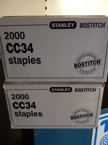 2- 2000 / Box Sealing Staples Carton Closing 1 1/4&#034; x 3/4&#034; Stanley Bostitch CC34