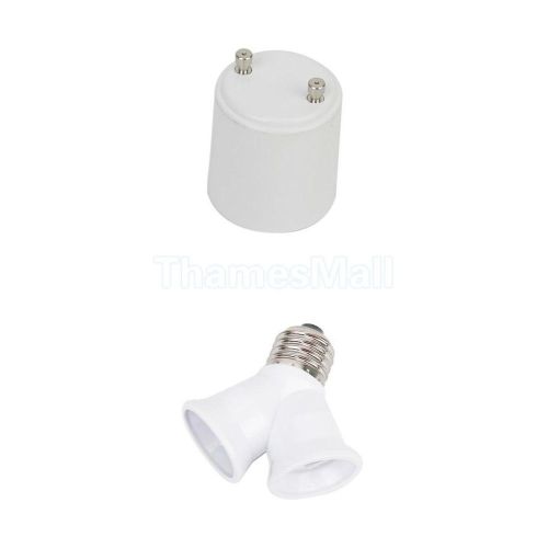 GU24 to E27 / E27 to 2x E27 Light Bulb Lamp Socket Enlarger Adapter Converter