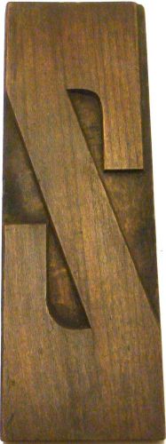 Letterpress wood 10&#034; letter &#039;z&#039; block **superb rare hand carved typeface** for sale