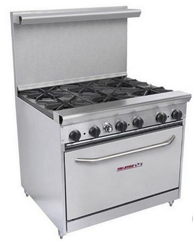 Tri-star commercial 6 burner 36&#034; gas range with oven tsr-6-v for sale