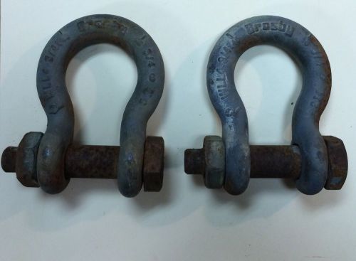 Lot of 2 - Crosby 3/4&#034; Anchor Shackles WLL 4-3/4 Ton Bolt Type