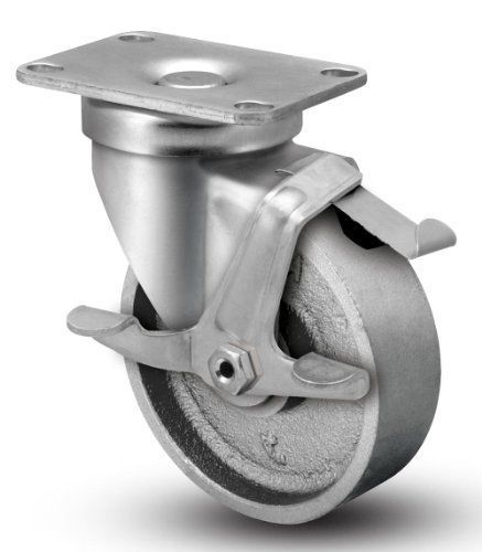 Albion 02 series 4&#034; diameter cast iron wheel light duty institutional swivel cas for sale