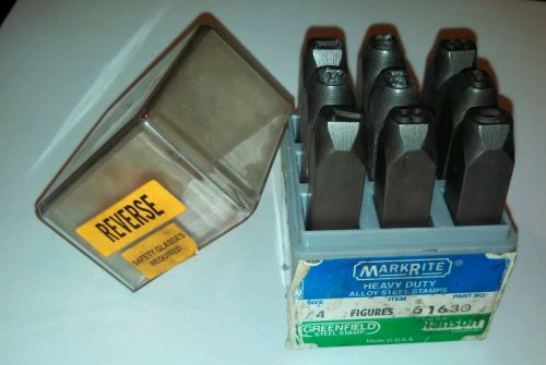 Mark Rite Steel Alloy Stamps 1/4-inch Steel Set 9 Figures Numbers MADE IN USA