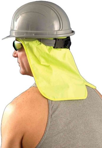 Hi VISIBILITY Yellow Lime Elastic Terry Sweatband w/ or w/o Hard Hat Neck Shade