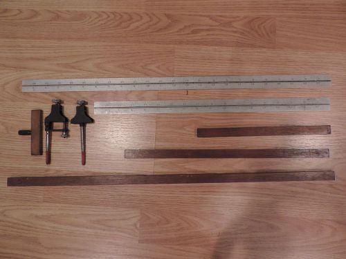 Starrett Lot, Trammel and Beams + 18&#034; Percision Rule and 24&#034; Percision Rule