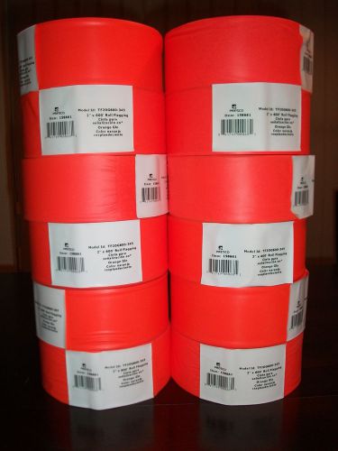 Lot of 12 - Presco 2-inch x 600-ft Flagging Tape, Orange Glo, TF2OG600-345, NWT!