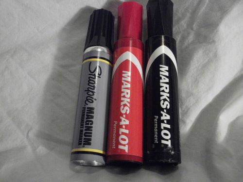 3 total ,sharpie magnam marker and two marks-a -lot red and black