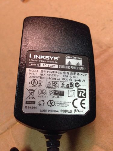 Power Supply Cisco LinkSys AD 5V\2F PSM11R-050 VoIP phone PAP2T-NA Wall Charger