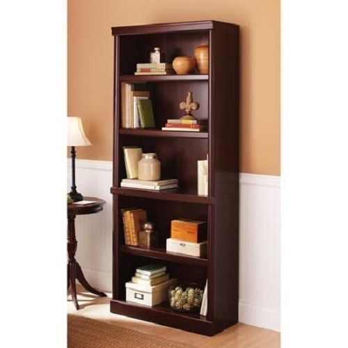 Cherry Modern Style Bookcase Office Furniture 5 Shelf Storage  New Free Shipping