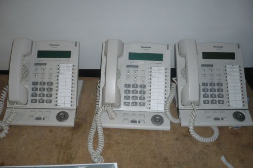 LOT OF 3 Panasonic KX-T7633 White LCD Speakerphone   WORKING PHONES READ AD