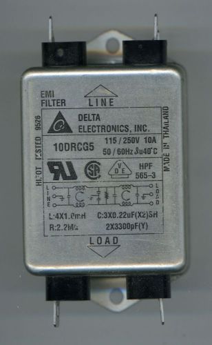 Delta Electronics 10DRCG5  - EMI / RFI Filter - 115/250V, 10A; 50/60Hz; NEW