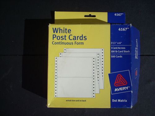 Avery Dot Matrix Printer Cards Postcards 4167, 500 count, 3.5&#034; x 6&#034;