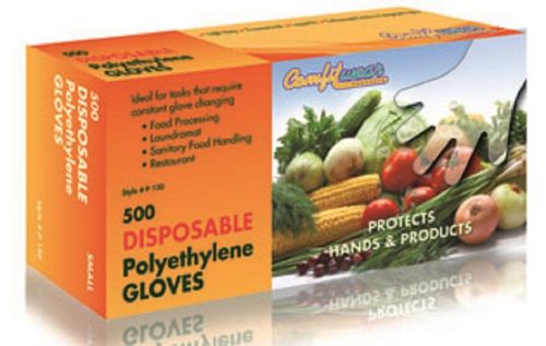 Disposable Food Handling Poly Gloves, Medium (500 Pcs) Brand New!
