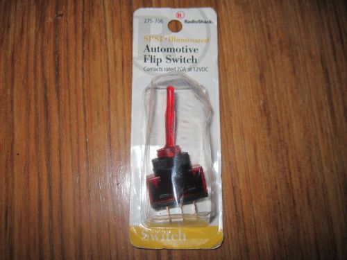 2pcs SPST AUTOMOTIVE LIGHTED RED FLIP SWITCH, RATED 20A 12VDC NEW Radio Shack