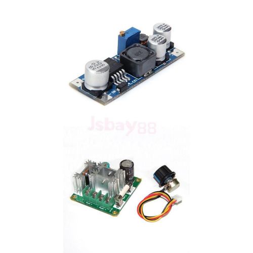 15A DC Motor Speed Controller Switch + Adjustable Step-down Power Supply Module