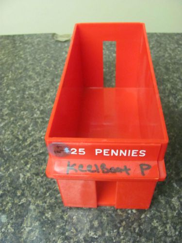 *+107 OLD PAWN $25 PENNIES ROLL PLASTIC STORAGE CONTAINER