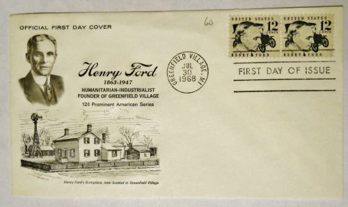 Henry Ford - Greenfield Village July 30, 1969 - 1St Day of Issue Envelope Unused