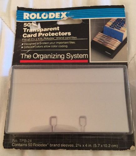 Rolodex 50 Count Transparent Card Protectors 2 1/4 X 4 TPB24 Clear