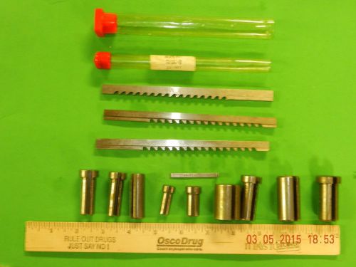 Dumont keyway broach&#039;s 1/8&#034;-b, 3/16&#034;-b &amp; 5/32&#034;-b with 5 new bushings &amp; 1 used for sale