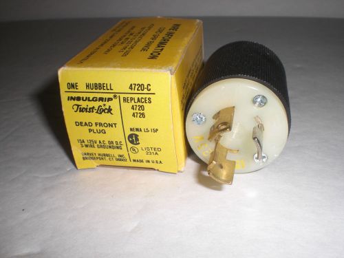 Hubbell 4720-c twist lock plug nema l5-15p for sale