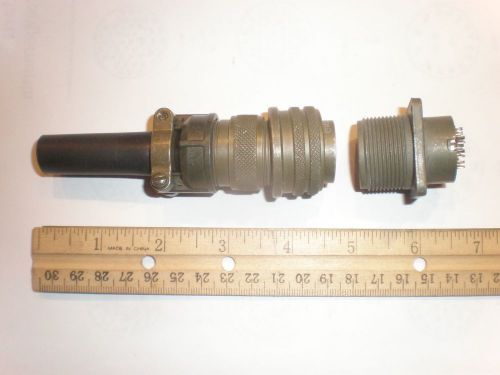Used - ms3106a 18-1p (sr) with bushing and ms3102a 18-1s - 10 pin mating pair for sale