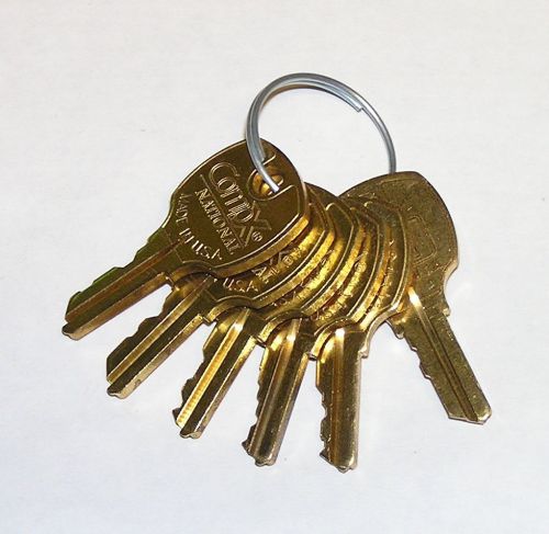 Set of 6 compx national lock keys c346a, c390a, c413a, c415a, c420a, c642a for sale