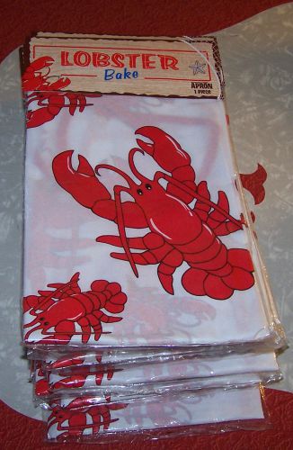 LOT OF 21 LOBSTER BAKE DISPOSABLE APRONS PLASTIC NEW IN PACKAGES!