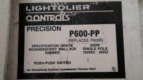 Lightolier Controls Precision P600-PP Single Pole Roatry Dimmer - White