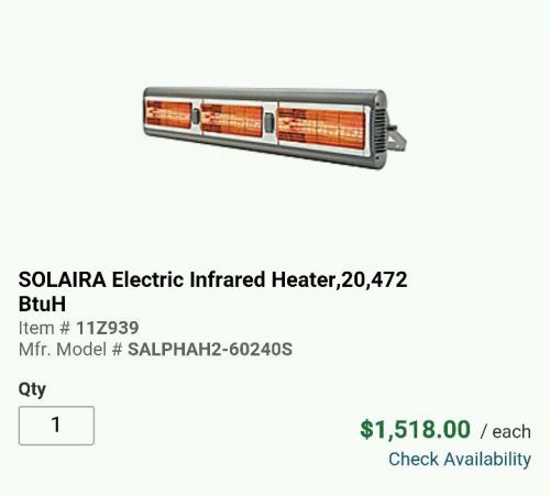 Electric Infrared Heater, 20, 472 BtuH