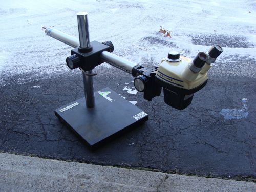 Bausch /leica stereozoom 4 microscope 10x eyepieces boom stand .7x-3x zoom for sale