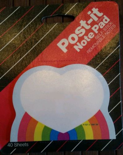 Post-it Note Pad 1986 Vintage Heart Rainbow self stick 40 sheets New Sealed Rare