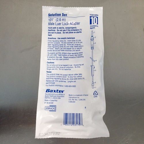 Baxter IV Solution Set, 10 drops/mL, CASE OF 48, Medical, Veterinary, Research