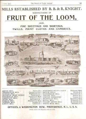 Original 1914 Fruit of the Loom Magazine Ad, Full Page, Great Condition